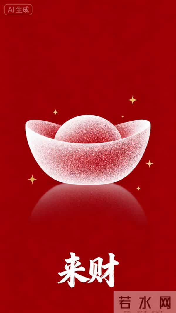 高清手机壁纸｜瑞气盈庭宇，祥云绕栋梁（发财元宝）