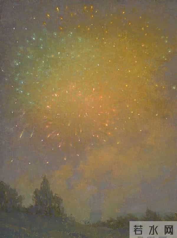 美丽绚烂的烟火也可以被画笔留住！美国画家Jennifer Moses作品赏