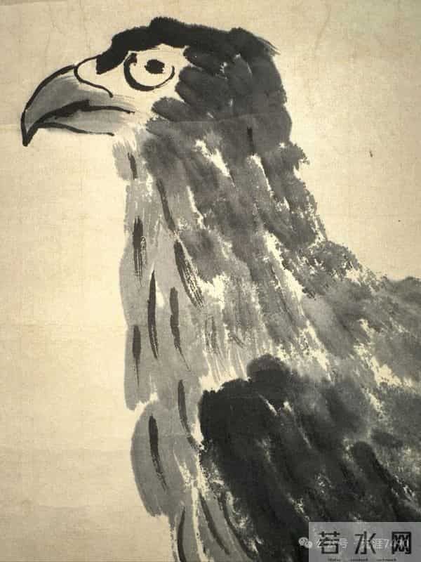 齐白石水墨 松鹰图