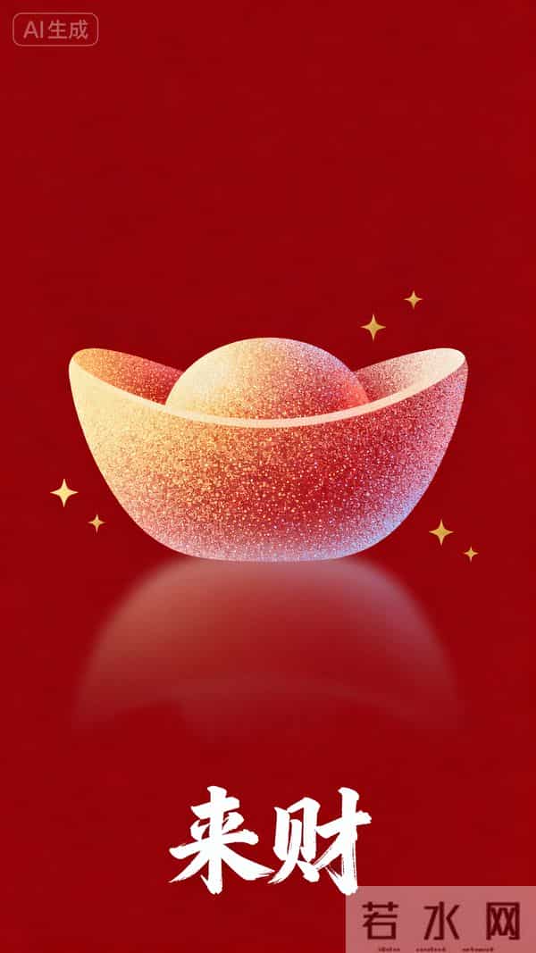 高清手机壁纸｜瑞气盈庭宇，祥云绕栋梁（发财元宝）