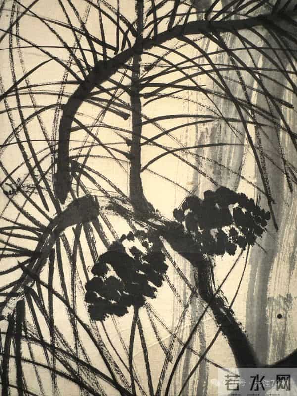 齐白石水墨 松鹰图