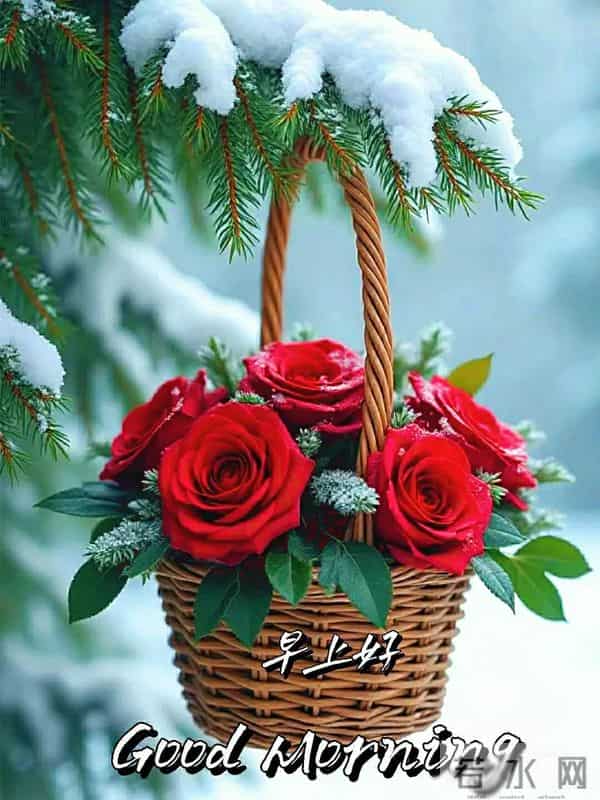 早上好早安祝福美图-冬藏福气，岁有余庆