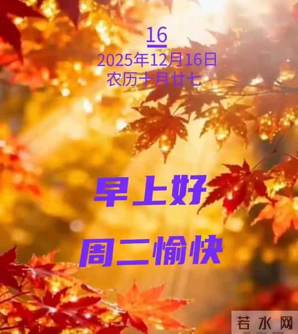 2025年12月16日周二早上好温馨问候语 早安图片 早安祝福精美图片