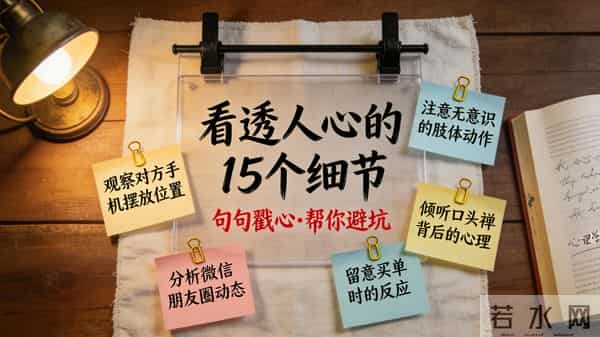 15个识人细节：教你看清身边是人是鬼，少踩坑，值得收藏