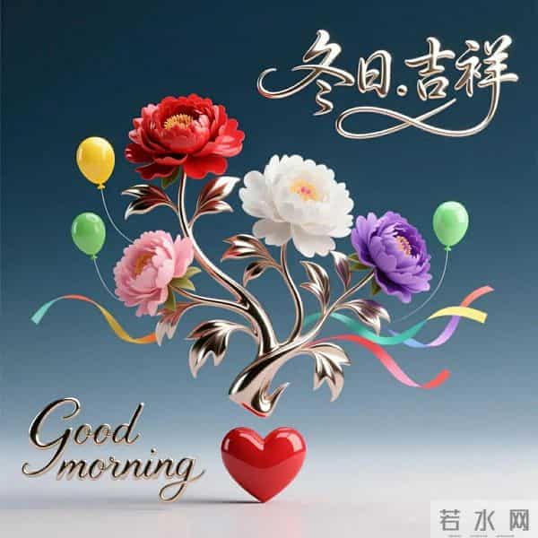 早上好早安祝福美图-冬藏福气，岁有余庆