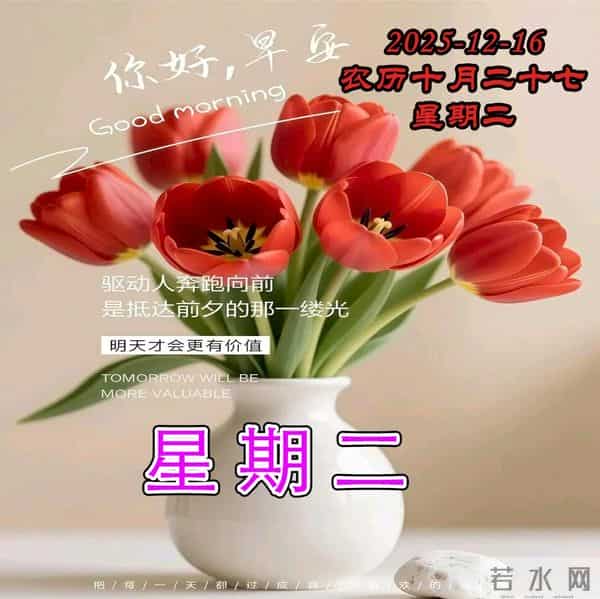 周二早安图片-盼你时时怀暖意，一路花开向朝阳！