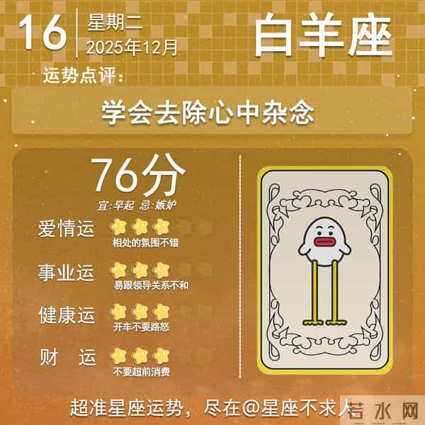 2025年12月16日十二星座运势