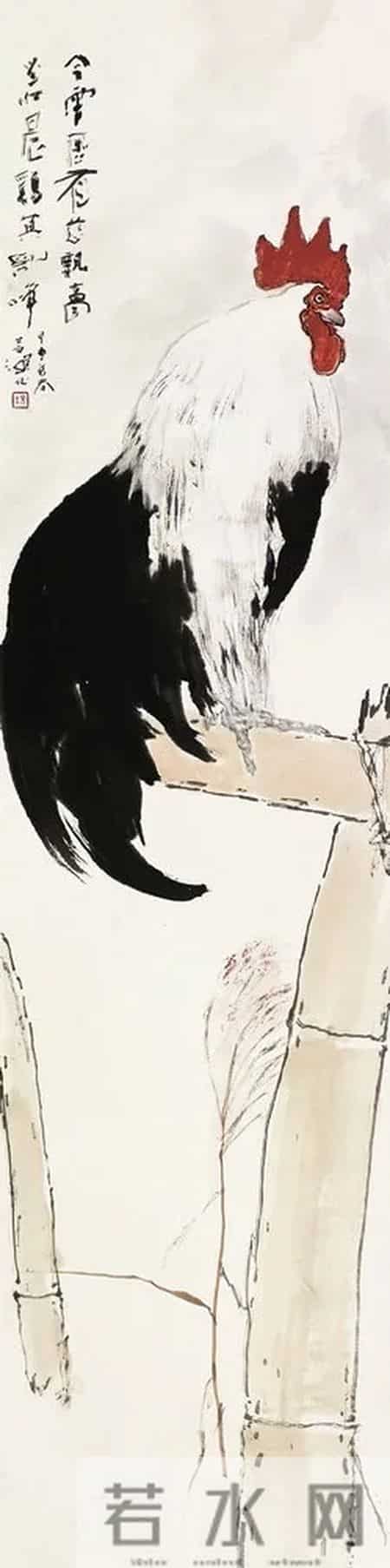 名家国画：大公鸡 雄鸡唱晓