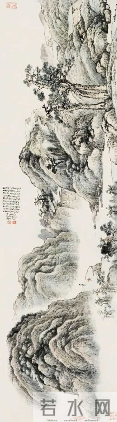 清·戴熙《深山访石图》欣赏