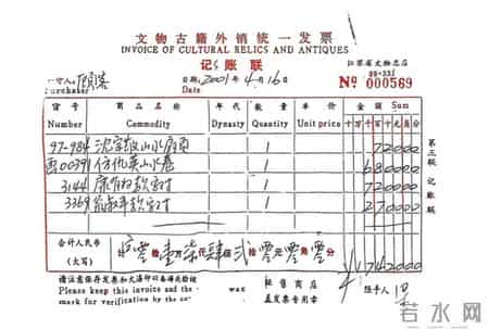 被认定为赝品的《江南春》图卷2001年以6800元价格卖出,南博出示鉴定记录