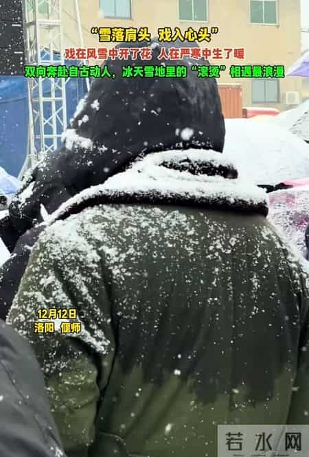 河南大雪中，演员卖力开唱台下无人离场，这场豫剧舞台登上了《人民日报》