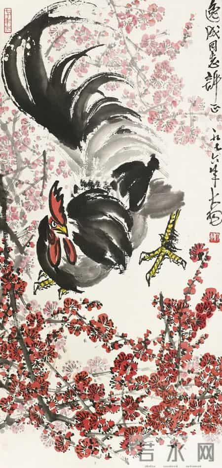 名家国画：大公鸡 雄鸡唱晓