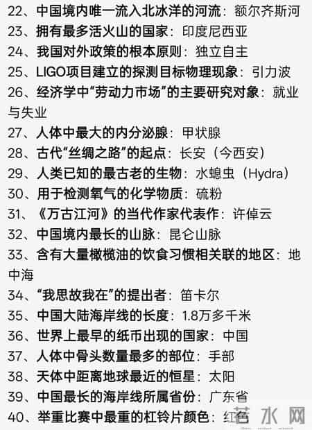 40个必知常识：每天记一个，悄悄拓宽你的知识面，值得收藏