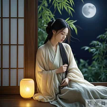 盈盈词话诗联：婆娑翠叶戏悠窗，月踱银痕漫曲廊。风抚罗帷惊浅梦