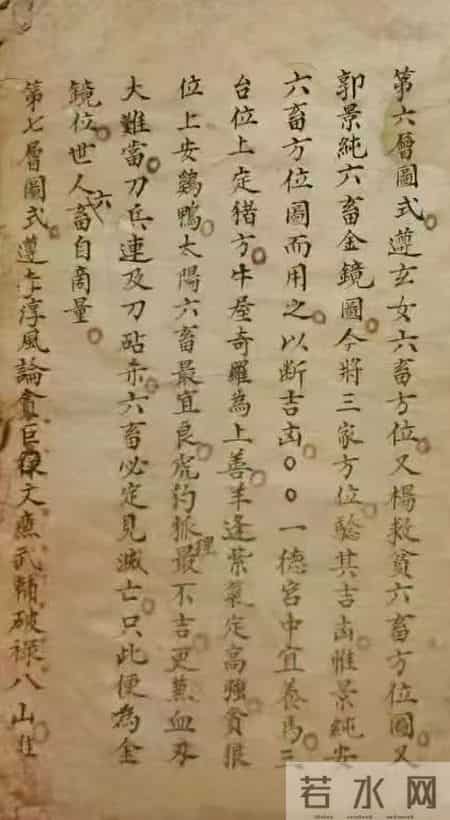 刘氏家传本，二十四山二十四向山法砂水来去吉凶图