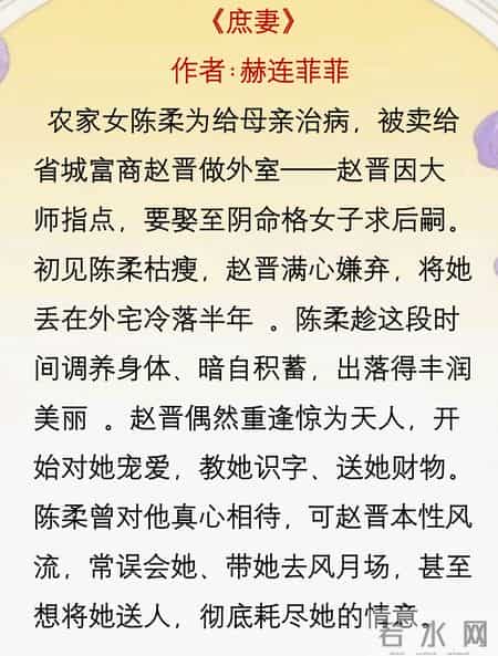 《庶妻》作者-赫连菲菲