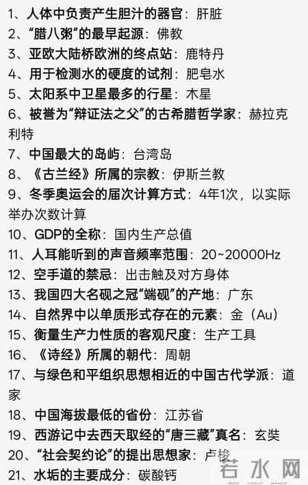 40个必知常识：每天记一个，悄悄拓宽你的知识面，值得收藏