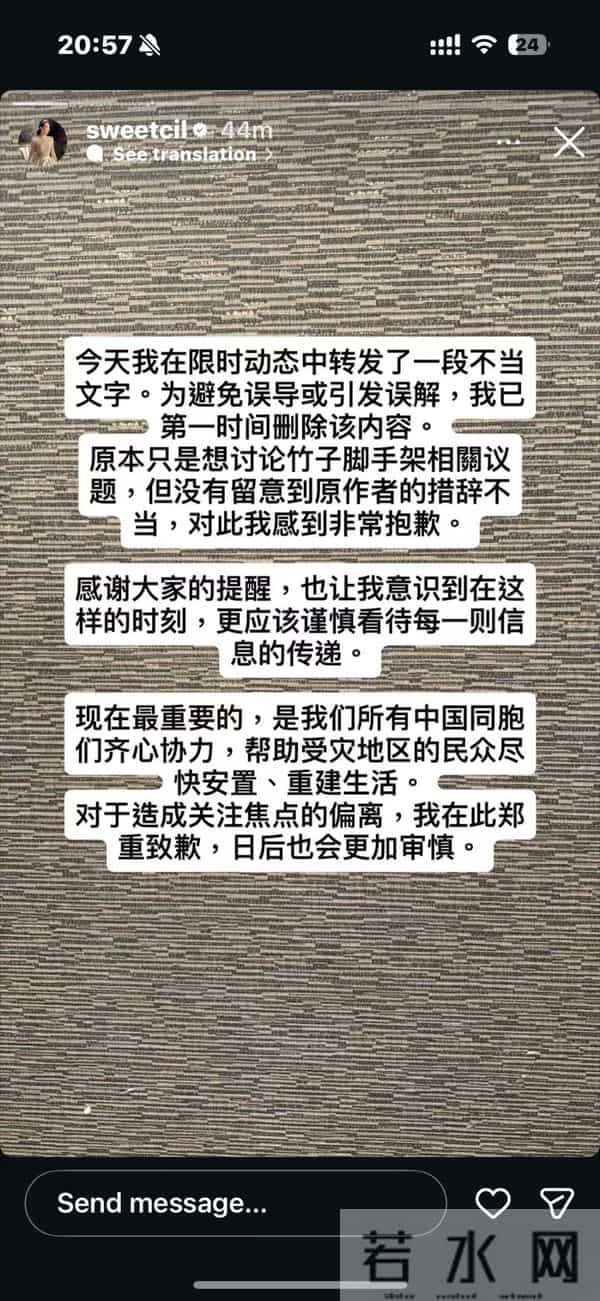 演都不演了！甄子丹三婚老婆谈香港火灾，暗指内地的锅，网友炸锅