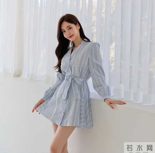 孙允珠——萃蓝依云湖畔梦影竖条纹衬裙