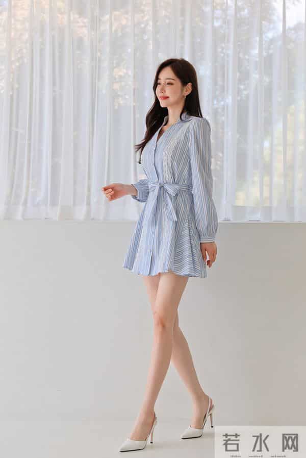 孙允珠——萃蓝依云湖畔梦影竖条纹衬裙