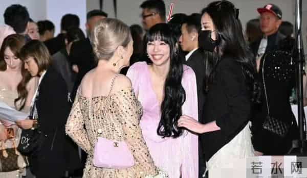 李靓蕾参加邱泽许玮甯婚礼，深V长裙开到胸口，想不被注意都难