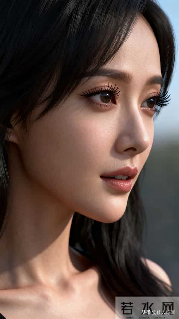 乌黑长发衬锁骨！电影感特写美到心尖