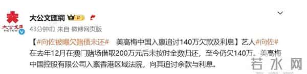 向佐欠债百万传闻真相大白4个月，向太自爆家产安排，一点不意外