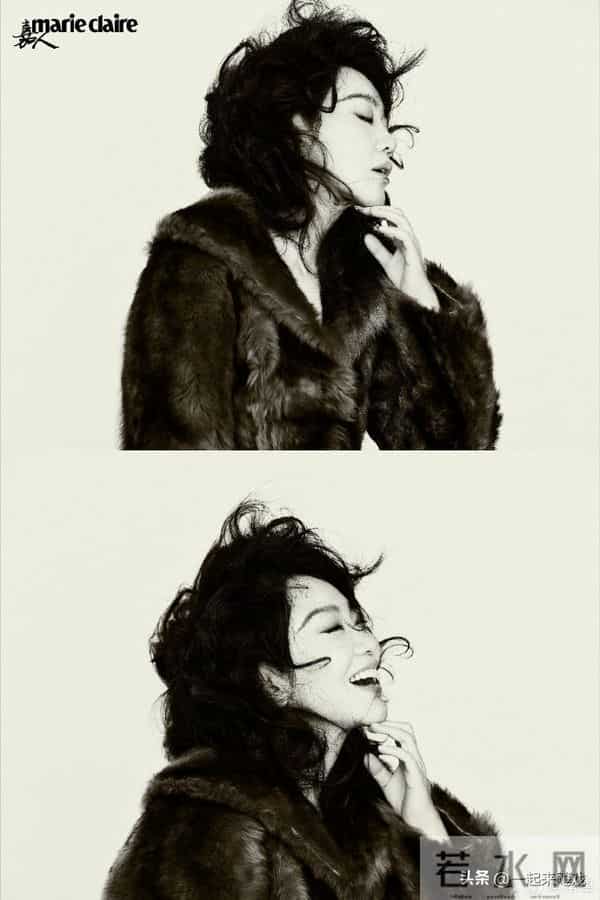 闫妮笑起来的梨涡依旧,眼神清澈明亮,美得如此真实、自然的女神