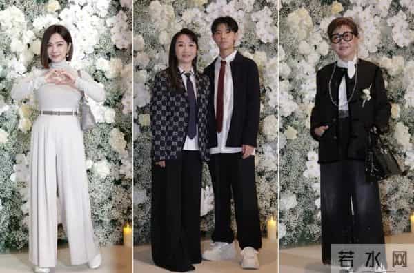 李靓蕾参加邱泽许玮甯婚礼，深V长裙开到胸口，想不被注意都难