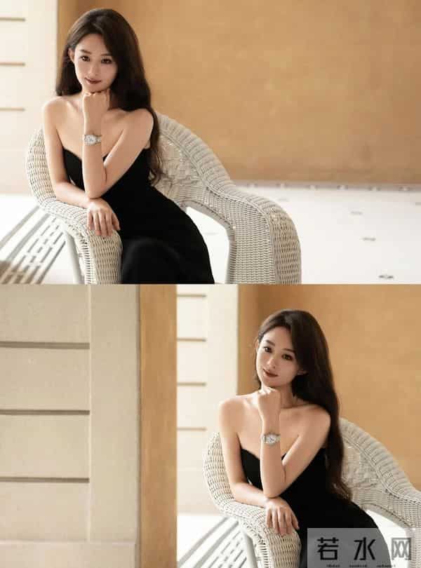 赵丽颖性感抹胸礼服，这也太好看了