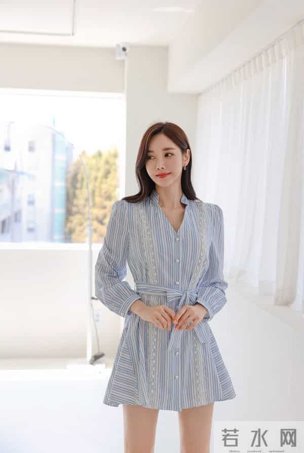 孙允珠——萃蓝依云湖畔梦影竖条纹衬裙