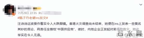 甄子丹老婆谈香港火灾原因，暗指是内地的锅，全网舆论瞬间炸锅