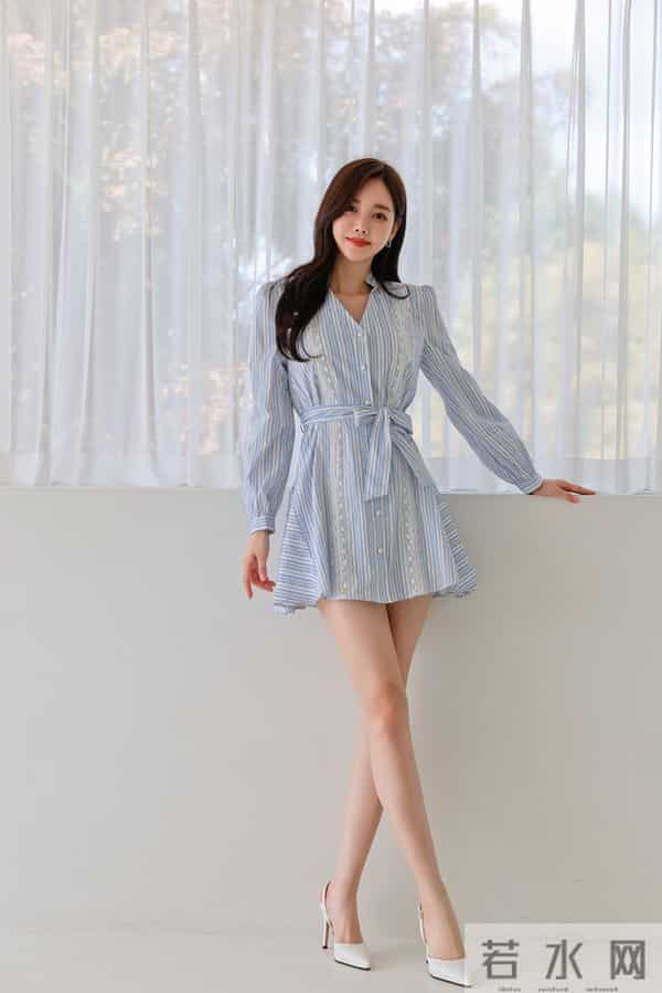 孙允珠——萃蓝依云湖畔梦影竖条纹衬裙