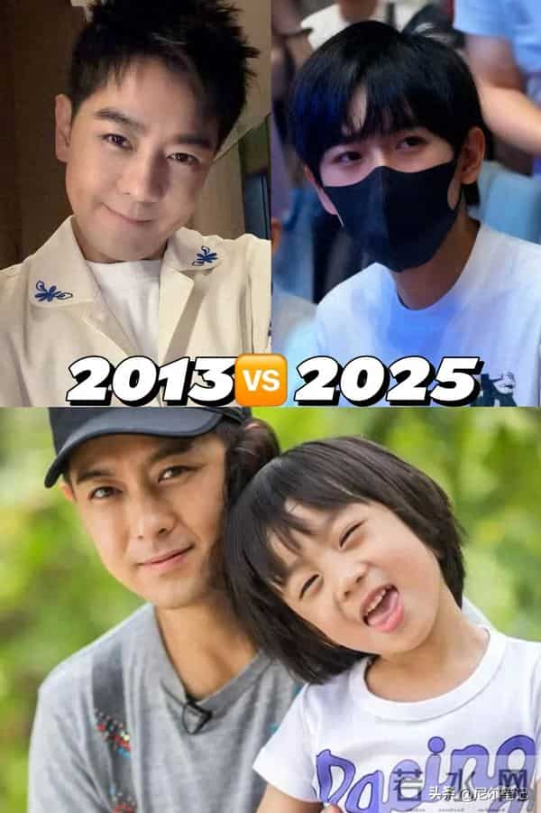 杜江带儿子看篮球，嗯哼与小时候判若两人，摘掉牙套大笑自信多了