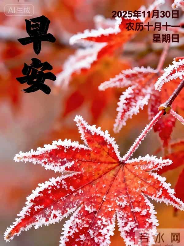 2025.11.30 冬天周日早上好！最新精美周日早安愉快温馨祝福语图片