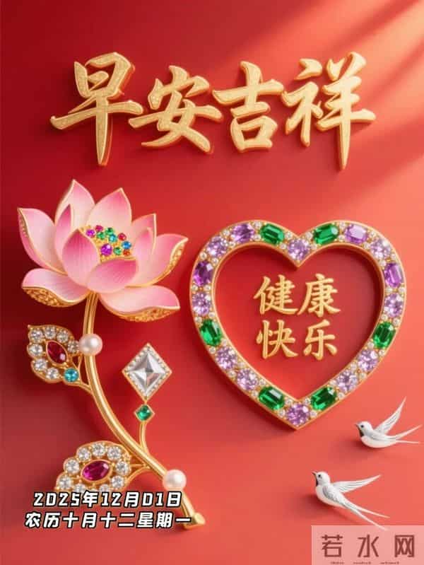 2025年12月1日早上好 十二月焕新 早安精美图片 周一早安 愿平安相伴