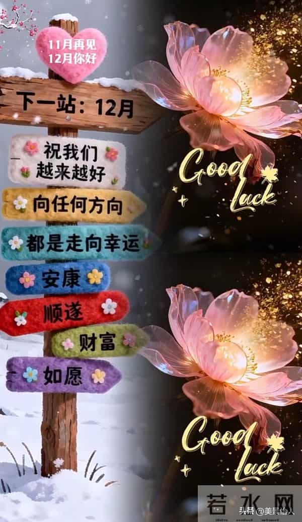十二月，愿你我与好运撞个满怀，幸福、安康、喜乐，皆如约而至。
