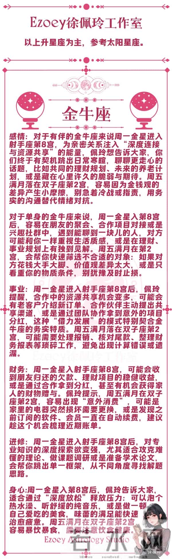 十二星座周运（12-01-12-07）—ezoey徐佩玲25年星座播报