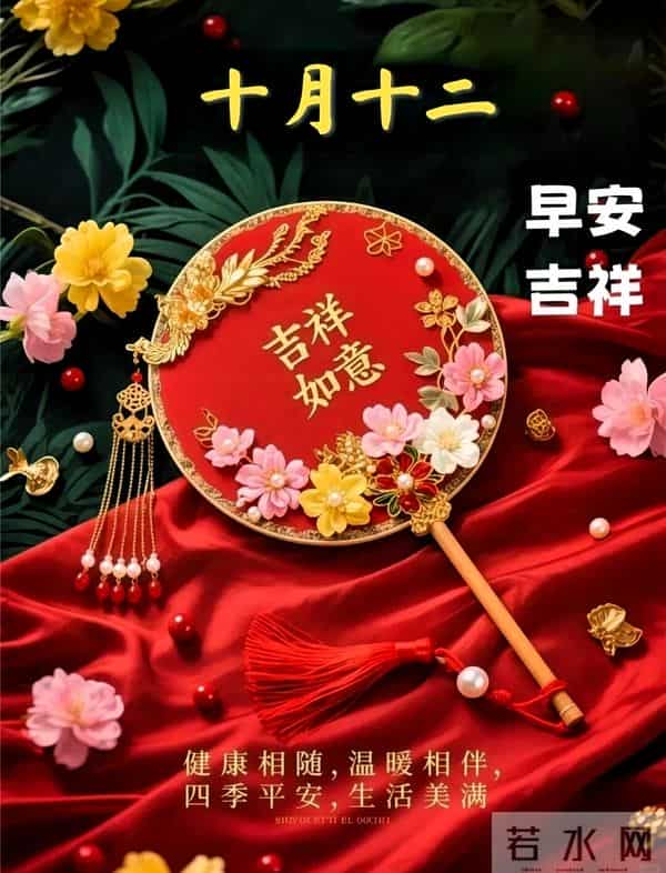 农历十月十二早安祝福，愿美好常伴万事顺遂，平安喜乐好运连连