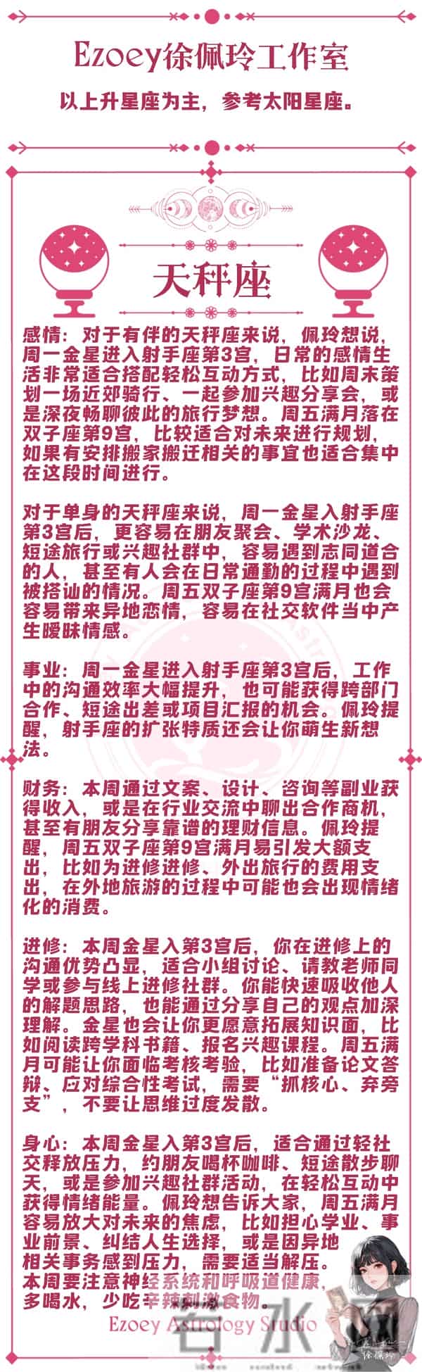 十二星座周运（12-01-12-07）—ezoey徐佩玲25年星座播报