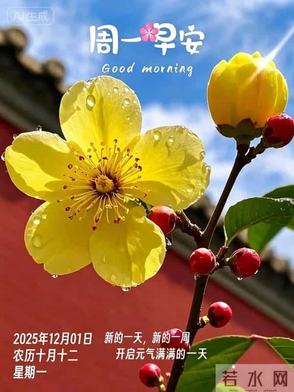 2025.12.01 今日唯美早安祝福图片问候，温馨早上好祝福语