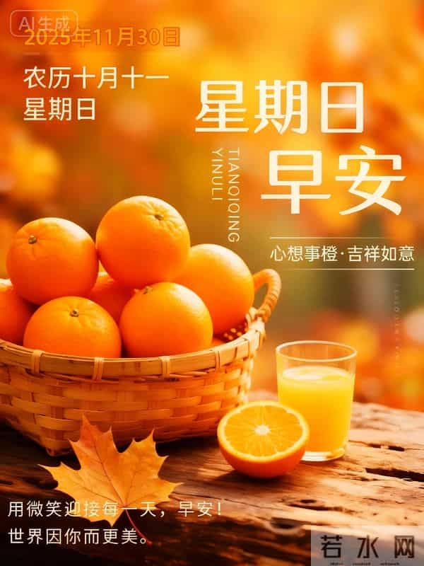 2025年11月30日周末愉快 早上好图片最新今天 温馨淡雅的早安图片