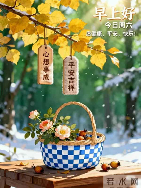 早上好早安祝福美图-浅冬生寒意，微光暖人心