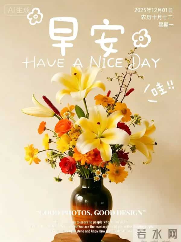 2025.12.01 今日唯美早安祝福图片问候，温馨早上好祝福语