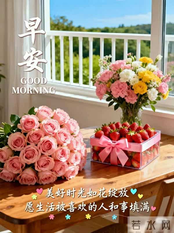 早上好早安祝福美图-浅冬生寒意，微光暖人心