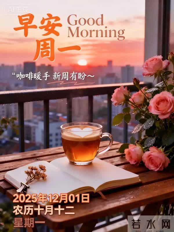 「冬日暖阳」12月1日早上好！初冬的早晨祝福问候语，早安图片