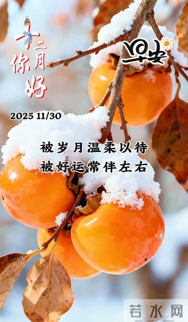 [2025.11.30]早安-十一月再见十二月你好 美好祝福语 祝您好运常伴