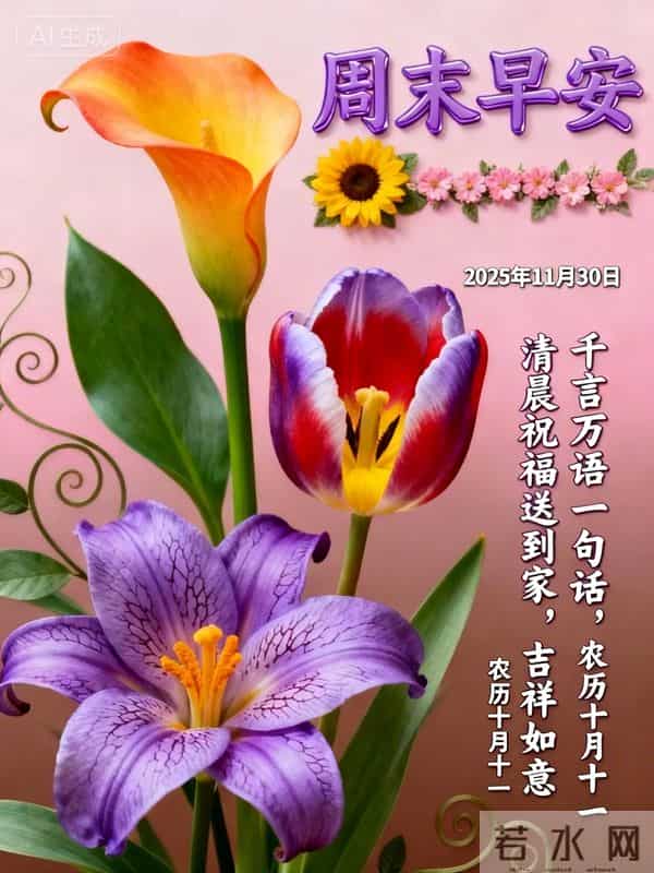 2025.11.30 冬天周日早上好！最新精美周日早安愉快温馨祝福语图片