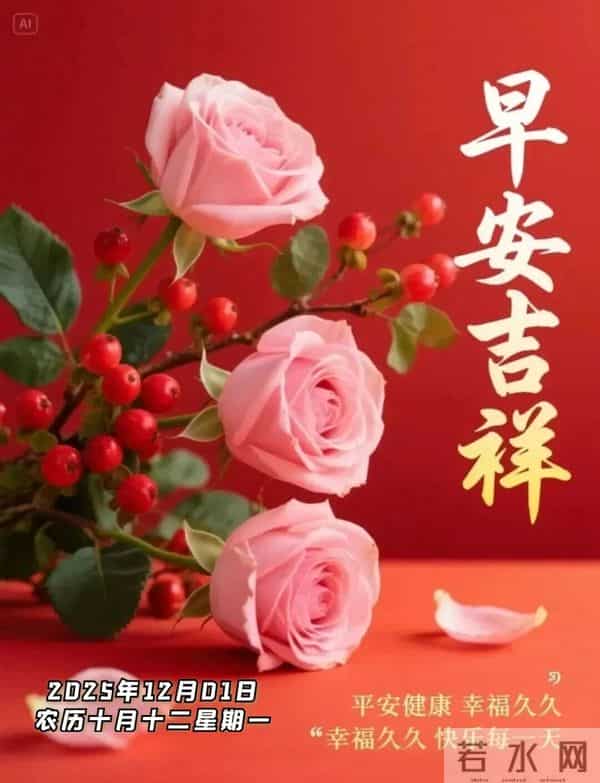 2025年12月1日早上好 十二月焕新 早安精美图片 周一早安 愿平安相伴