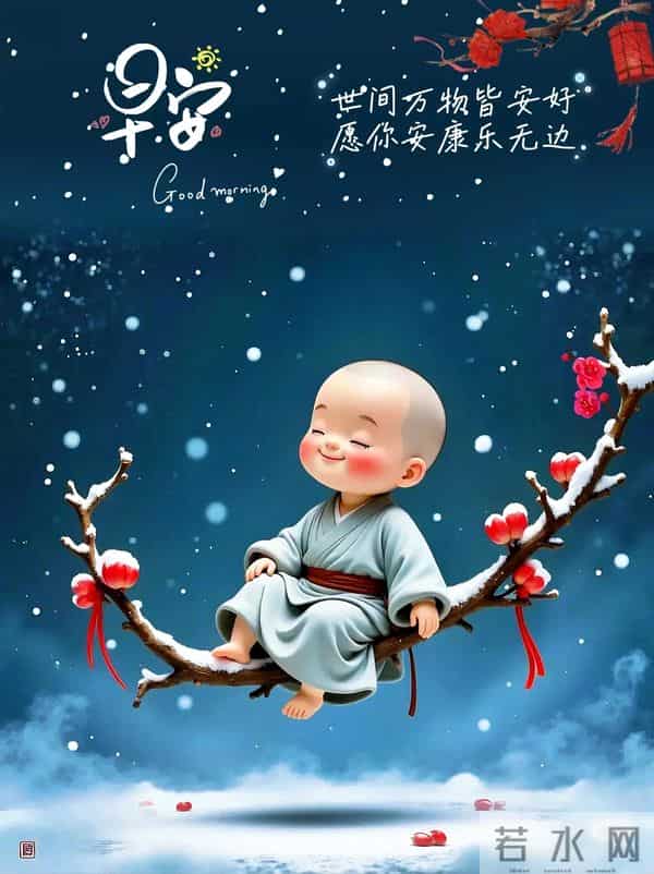 早上好早安祝福美图-浅冬生寒意，微光暖人心